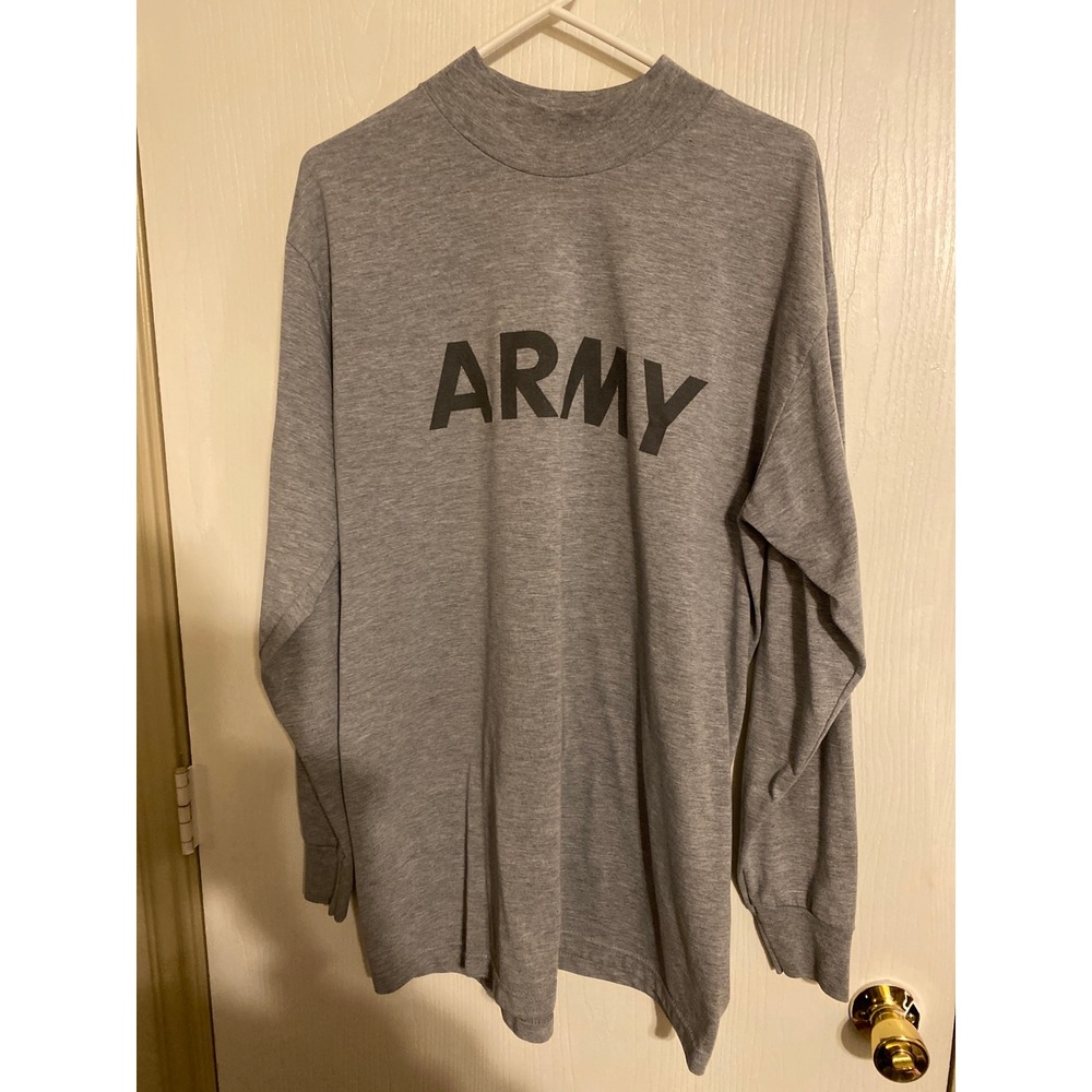US Army IPFU Physical Fitness Uniform Long Sleeve Shirt Gray Large 
0186